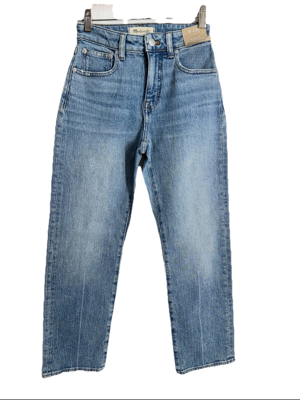 Madewell Curvy '90s Straight Jeans Women's Sz 23P Petite High Rise LightWash NWT